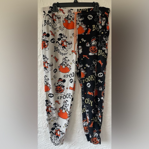 DISNEY MICKEY MOUSE Spooky Halloween Women’s Pajama Lounge Pocket Pants Size L - Picture 1 of 8
